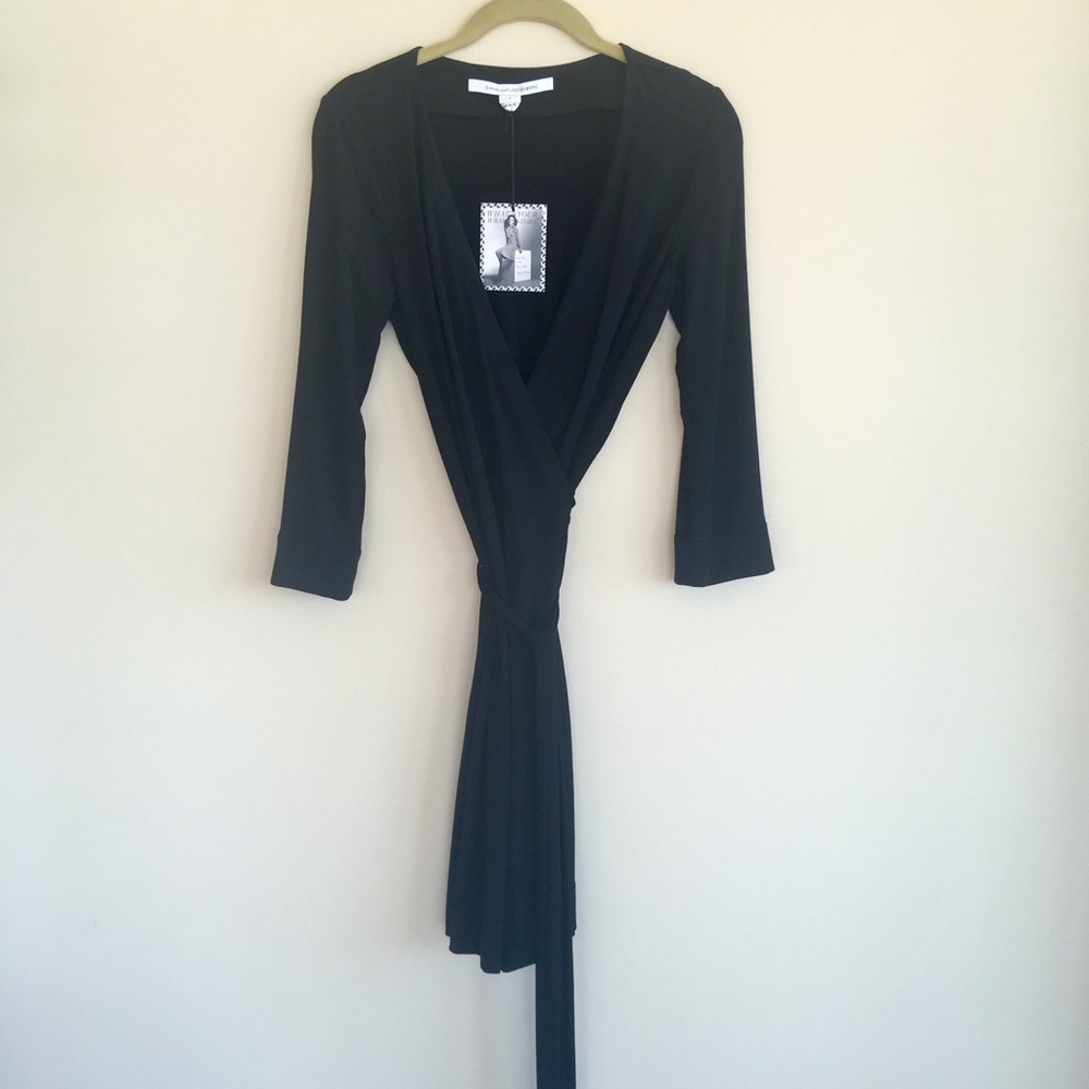 NWT DVF Diane Von Furstenberg, Black Wrap Dress